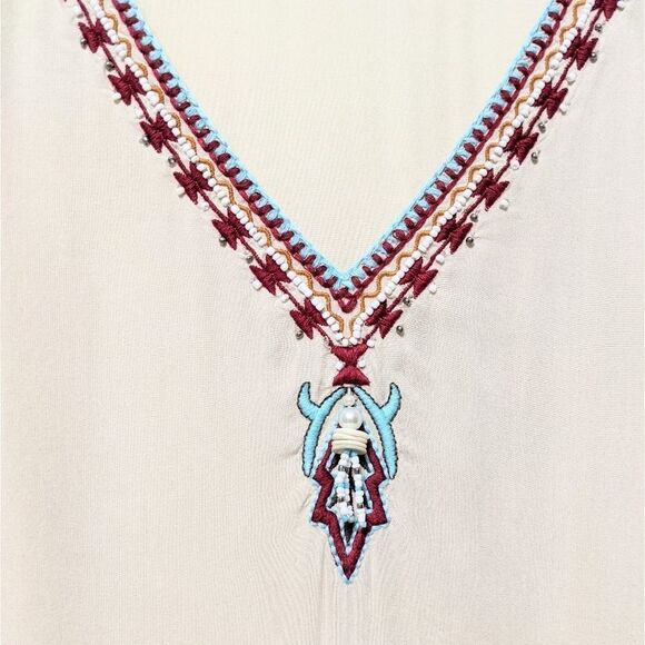 R CINCO RANCH Embroidered Beaded Tunic Top S - Picture 2 of 8